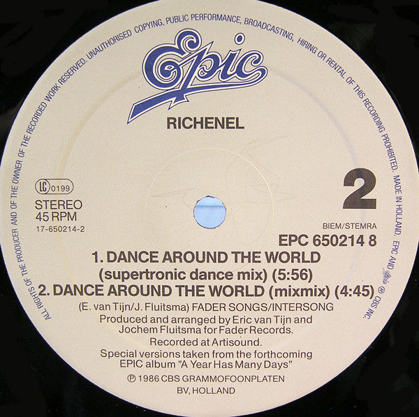 Richenel : Dance Around The World (The Escape House Mix) (12", Maxi)