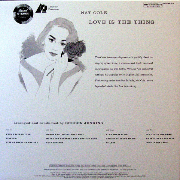 Nat "King" Cole* With The Orchestra Of Gordon Jenkins* : Love Is The Thing (2xLP, Album, RM, 200)