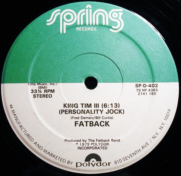 Fatback* : You're My Candy Sweet / King Tim III (Personality Jock) (12", Single, Lig)