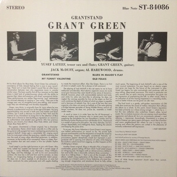 Grant Green : Grantstand (2x12", Album, Ltd, Num, RE, 180)