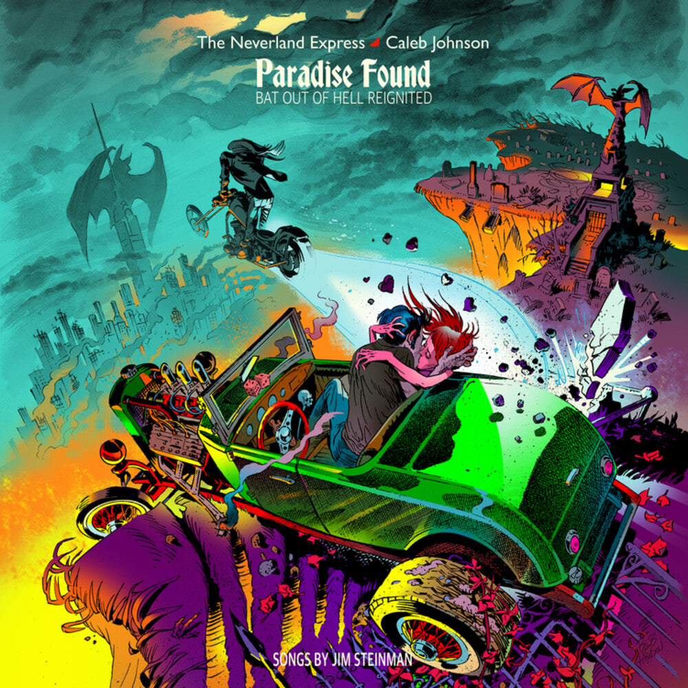 the album cover for Neverland Express / Caleb Johnson - Paradise Found: Bat Out Of Hell Reignited