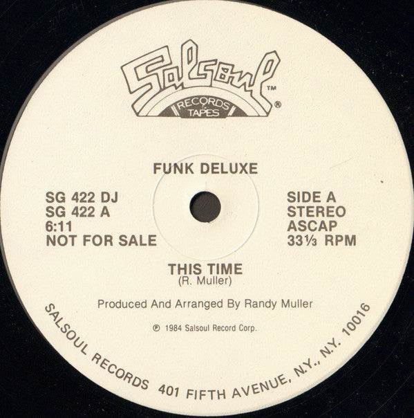 Funk Deluxe : This Time (12", Single, Promo)