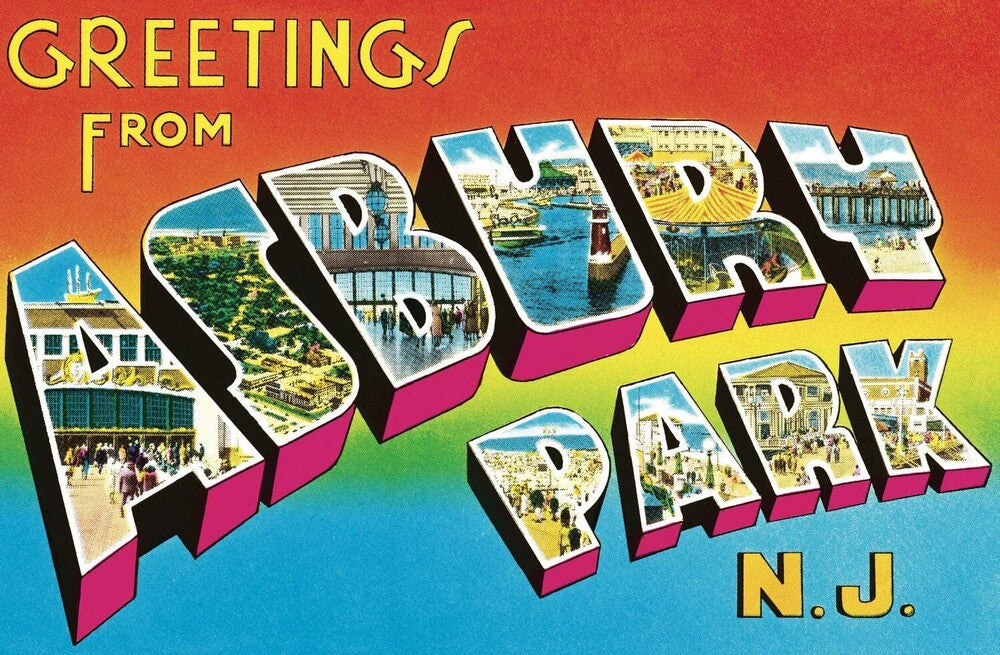 the album cover for Bruce Springsteen - Greetings From Asbury Park N.J.