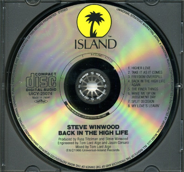 Steve Winwood : Back In The High Life (CD, Album, RE, RM, SHM)