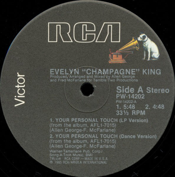 Evelyn "Champagne" King* : Your Personal Touch (LP And Dance Version) B/W Talking In My Sleep (12", Ind)