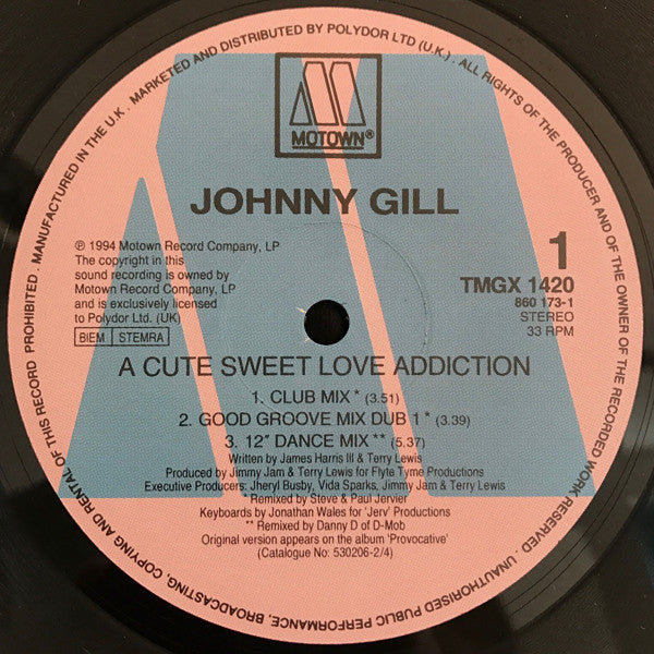Johnny Gill : A Cute, Sweet, Love Addiction (12")