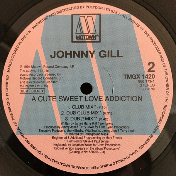 Johnny Gill : A Cute, Sweet, Love Addiction (12")