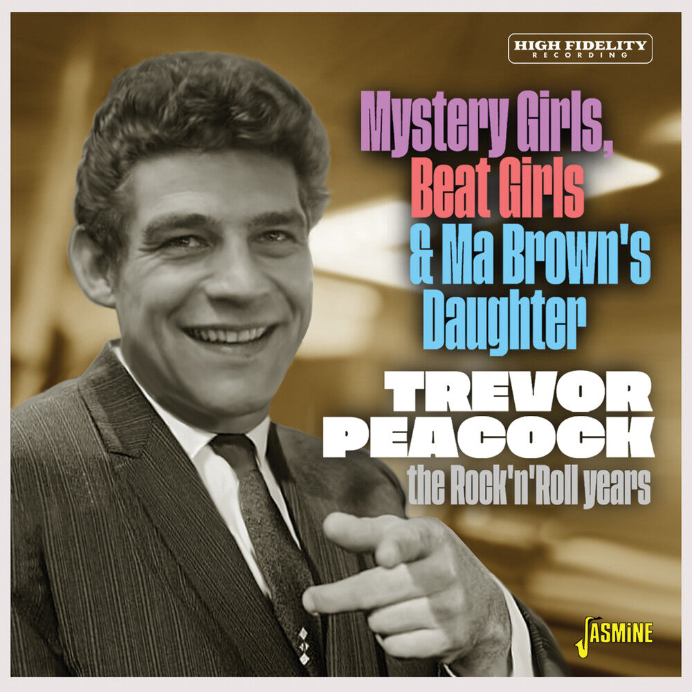 the album cover for Trevor Peacock - Mystery Girls Beat Girls & Ma Brown's Daughter