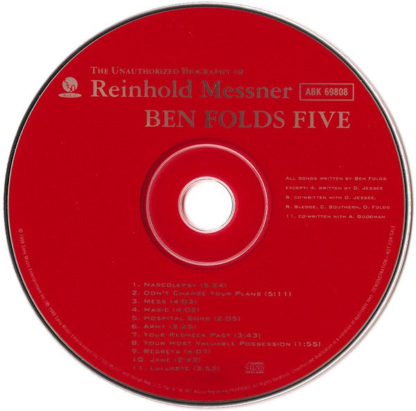Ben Folds Five : The Unauthorized Biography Of Reinhold Messner (CD, Album, Promo)