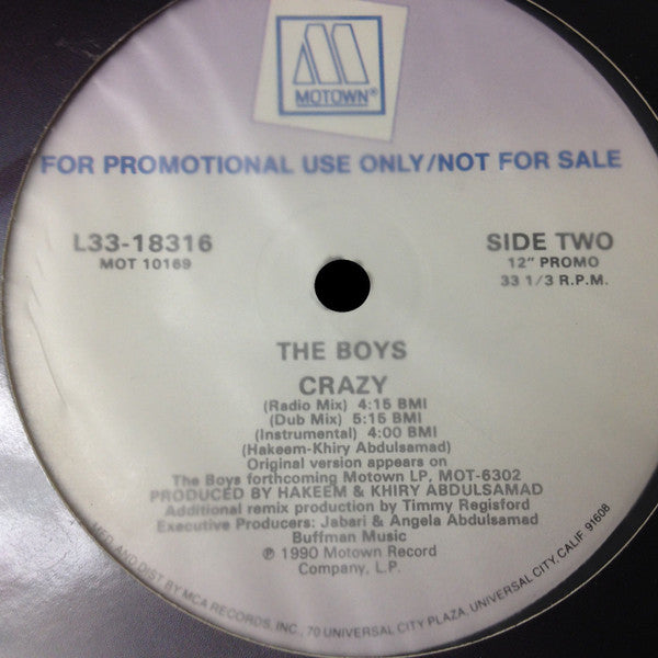 The Boys : Crazy (12", Promo)