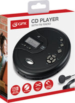 GPX PC332B Portable CD Player with 60 Second Anti-Skip FM Radio (Black)