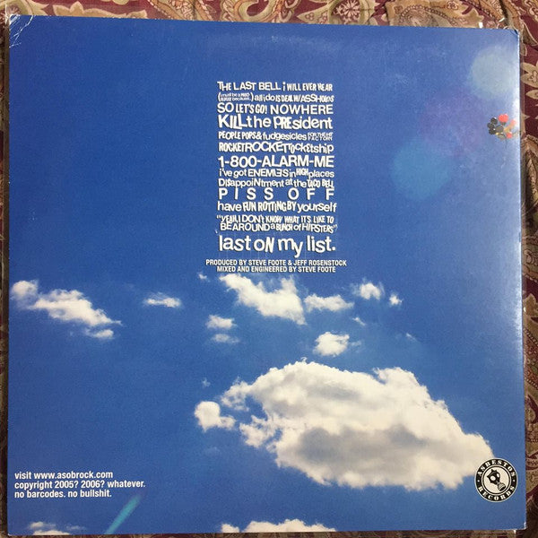 The Arrogant Sons Of Bitches : Three Cheers For Disappointment (LP, Album, Pin)