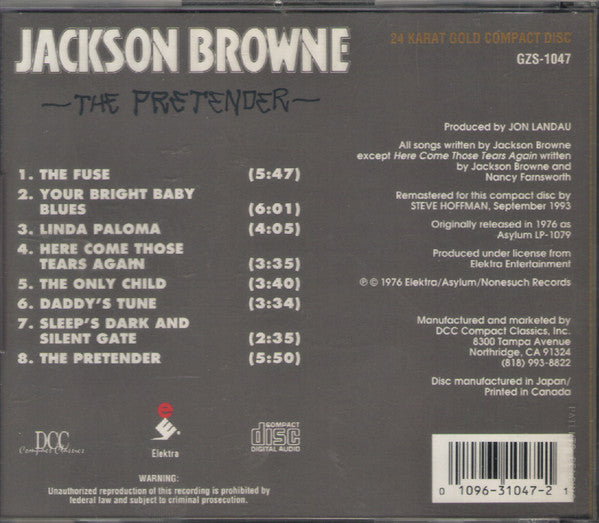 Jackson Browne : The Pretender(CD, Album, Ltd, RE, RM, Gol)