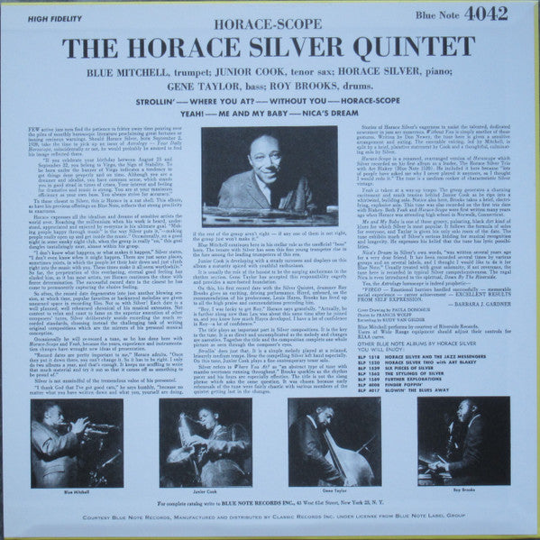 The Horace Silver Quintet : Horace-Scope (LP, Album, Mono, RE, 200)