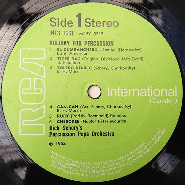 Dick Schory's Percussion Pops Orchestra : Holiday For Percussion (LP, RE)