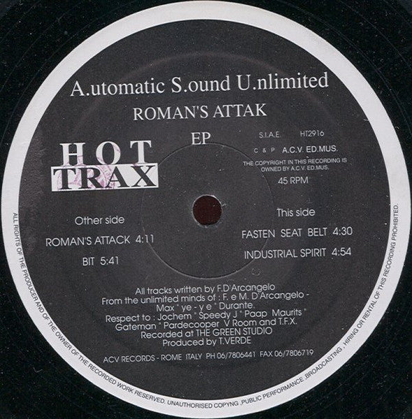 Automatic Sound Unlimited : Roman's Attak EP (12", EP)
