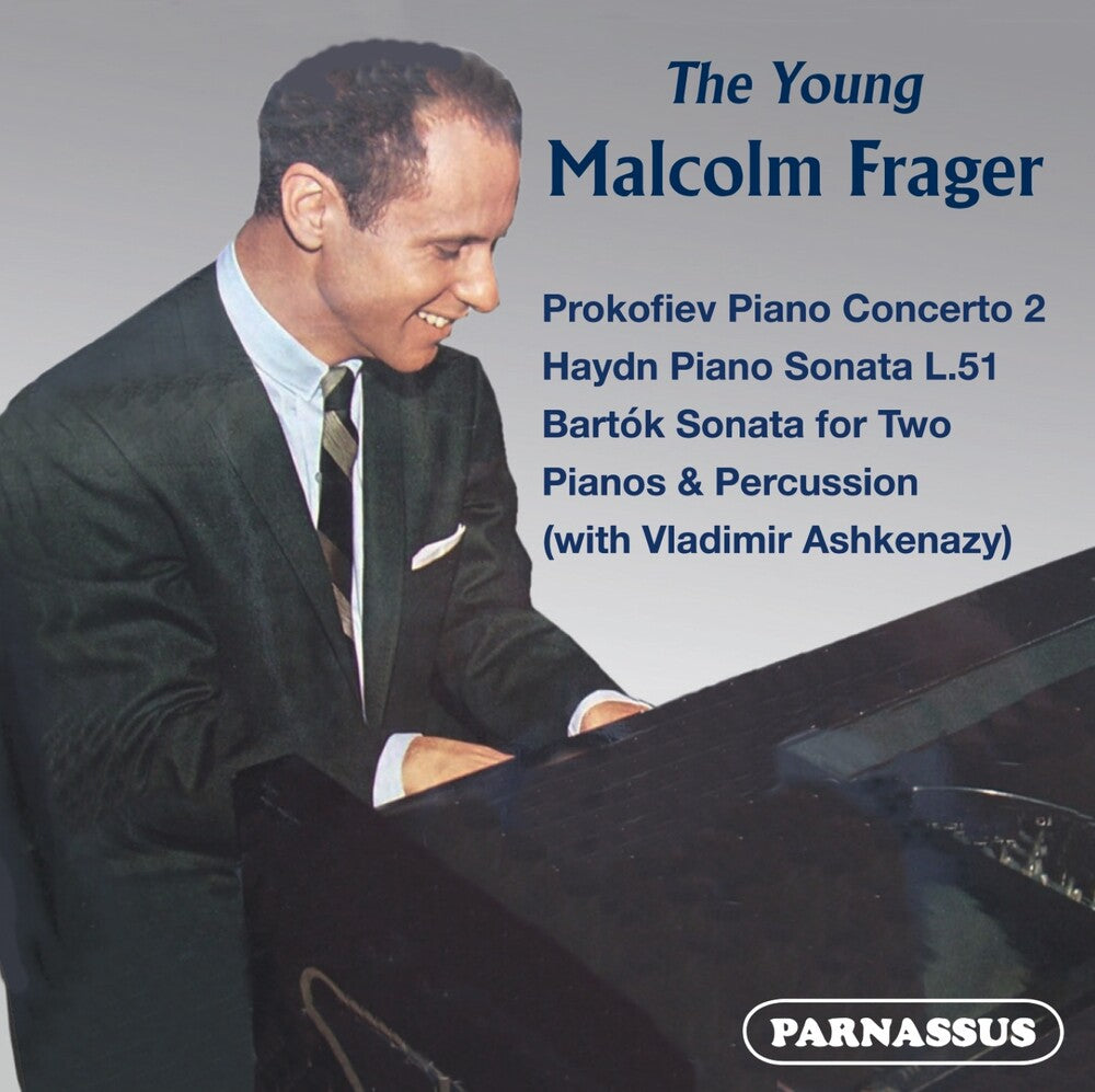 the album cover for Malcolm Frager - Prokofiev Haydn Bartok The Young Malcolm Frager