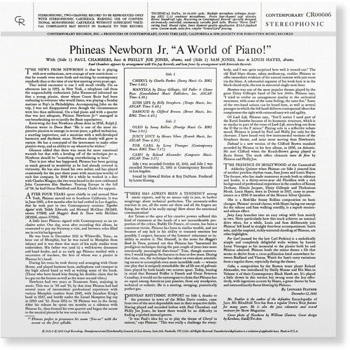 Newborn Jr, Phineas - A World Of Piano! (Contemporary Records Acoustic Sounds Series) (Vinyl)