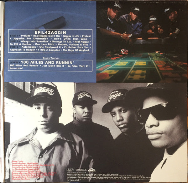 N.W.A* : Efil4zaggin / 100 Miles And Runnin' (2xLP, Comp, RE, RM, Gat)