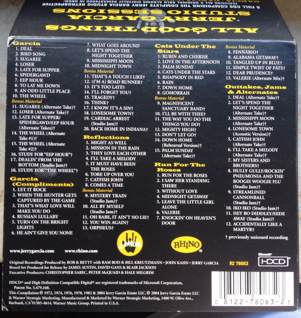 Jerry Garcia : All Good Things - Jerry Garcia Studio Sessions (Box, Comp + HDCD, Album, RE, RM + HDCD, Album, RE,)