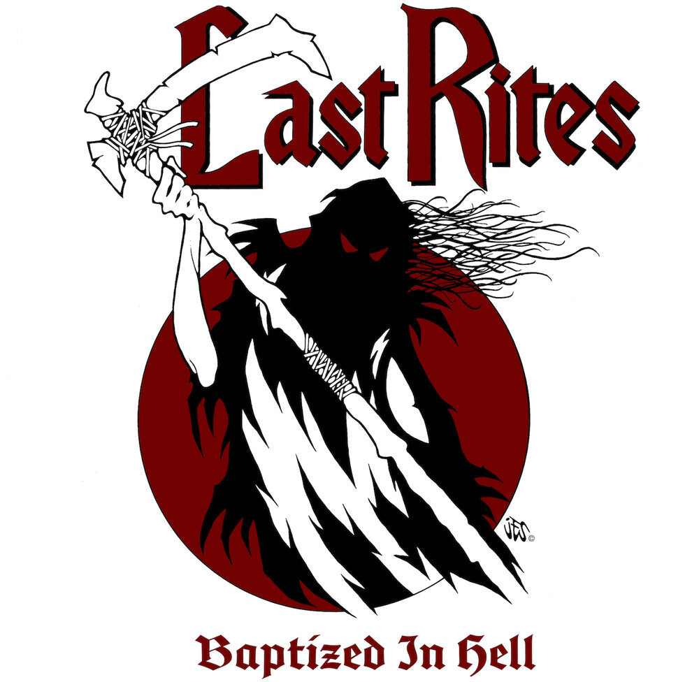 the album cover for Last Rites - Baptized In Hell (Uk)