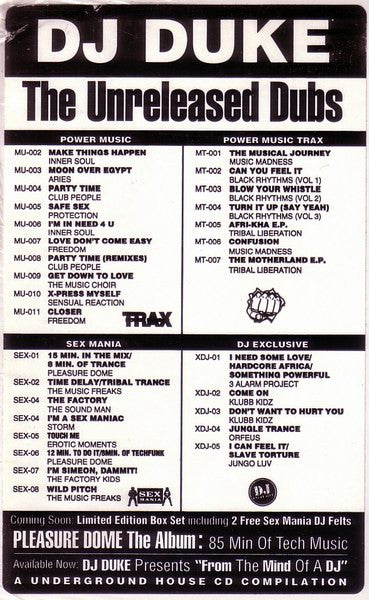 DJ Duke : The Unreleased Dubs (12", Ltd, Promo)
