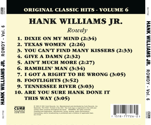 Williams Jr, Hank - Rowdy, Vol. 6 (CD)