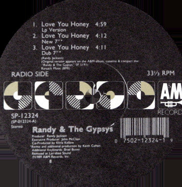 Randy & The Gypsys : Love You Honey (12")