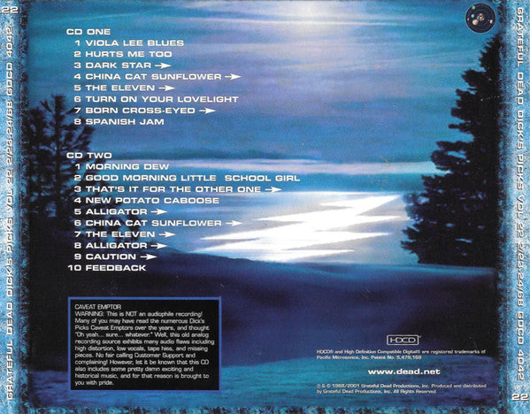 Grateful Dead* : Dick's Picks Volume Twenty-Two: Kings Beach Bowl, Kings Beach Lake Tahoe, CA - 2/23-24/68 (2xHDCD, Album)