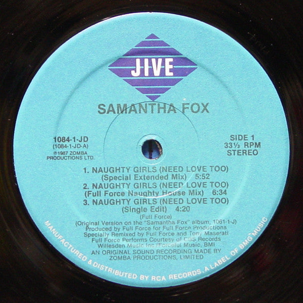 Samantha Fox : Naughty Girls (Need Love Too) / I Surrender (To The Spirit Of The Night) (12")