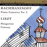 the album cover for Rachmaninoff/Liszt - Piano Concerto 3 / Humgarian Fantasy