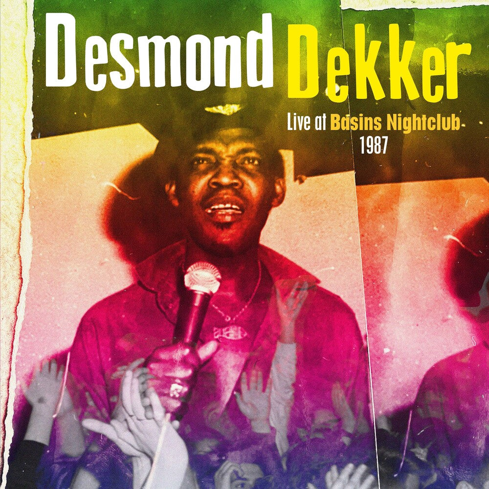 the album cover for Desmond Dekker - Live At Basin's Nightclub 1987