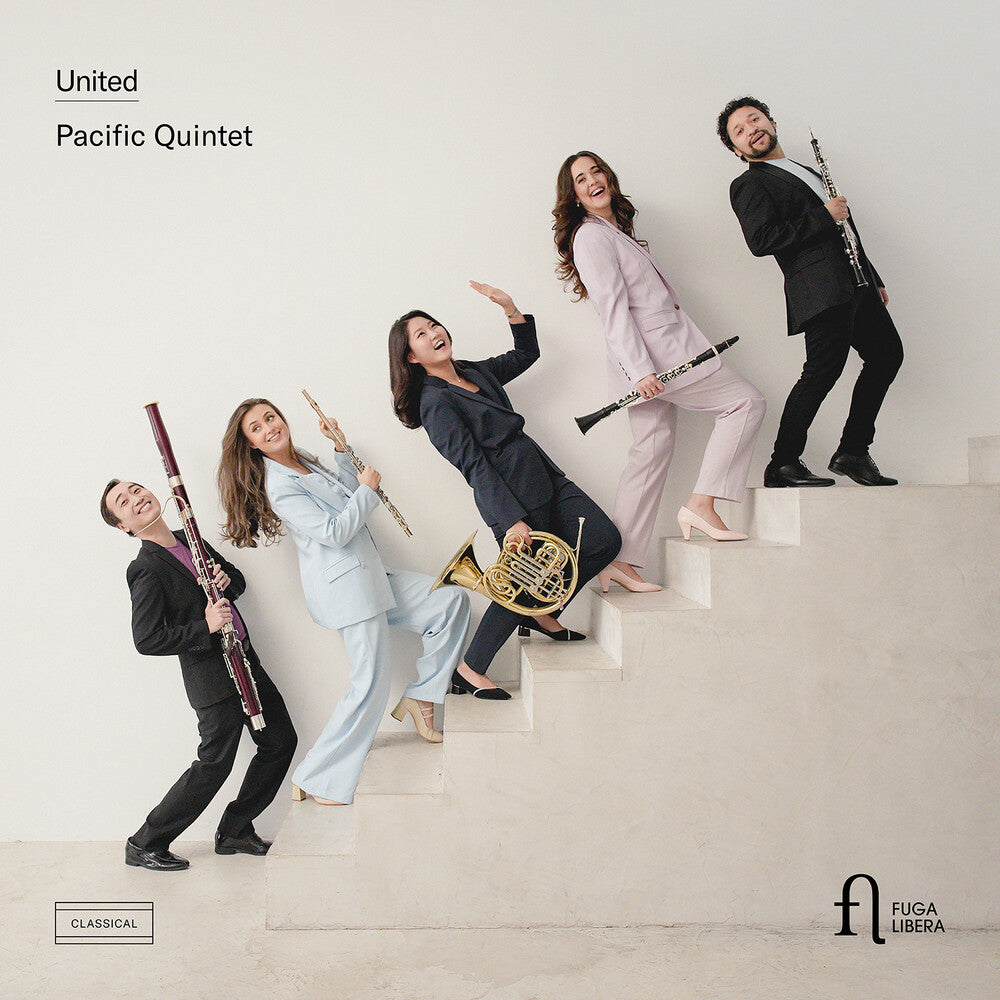 the album cover for Bernstein / Eisler / Pacific Quintet - United