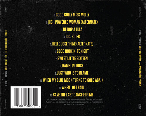 ジェリー・リー・ルイス - キラー・イン・ステレオ:グッド・ロッキン・トゥナイト(2023年リマスター)(CD)