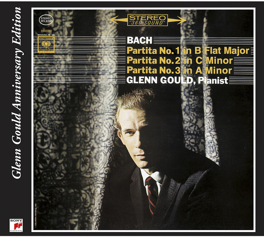 the album cover for Glenn Gould - Partitas 1 2 & 3 - 70th Anniversary Edition