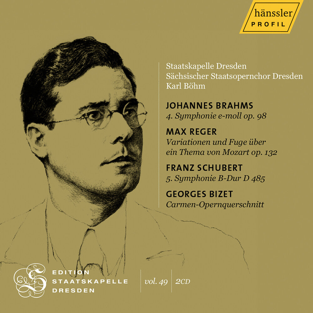 the album cover for Bizet / Schubert / Reger / Blomstedt - Edition Staatskapelle Dresden, Vol. 49 - Karl Bohm