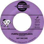 the album cover for Say She She - Purple Snowflakes / This Wintertime