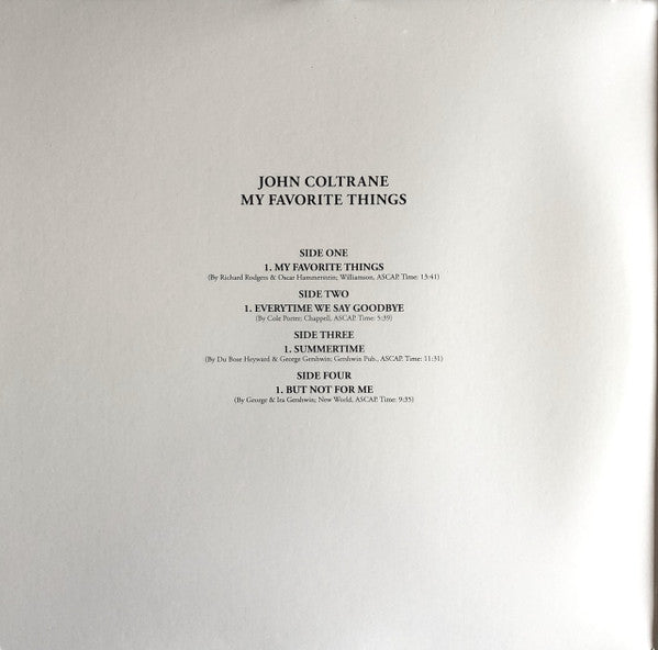 John Coltrane : My Favorite Things (2xLP, Album, RE, RM, 180)