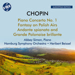 the album cover for Chopin / Simon / Hamburg Symphony - Piano Concerto No. 1 In E Minor Op. 11 Fantasy On