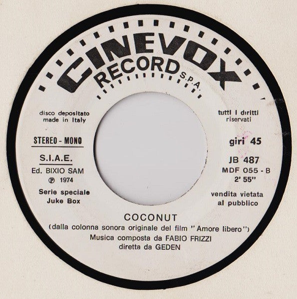 Fabio Frizzi : Ibo-Lelè (7", Jukebox)