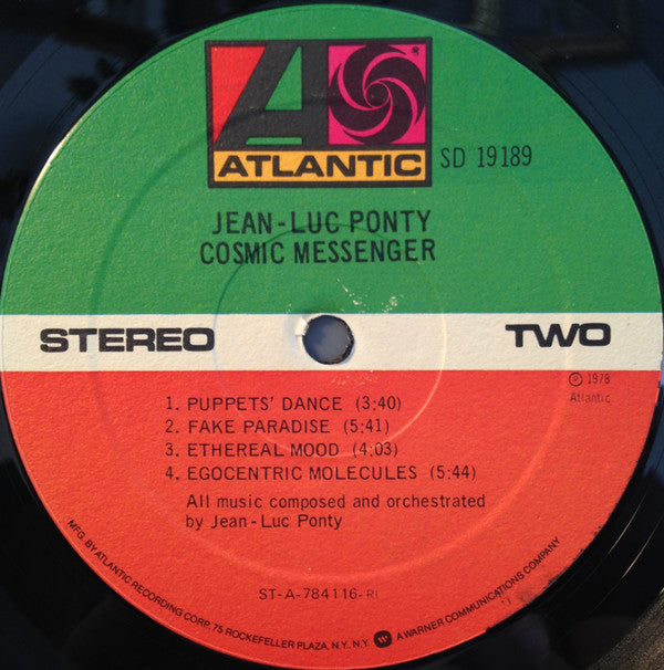 Jean-Luc Ponty : Cosmic Messenger (LP, Album, RI)