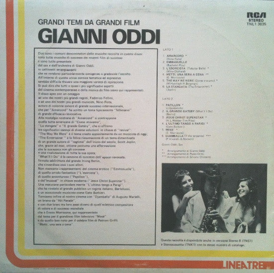 Gianni Oddi : Grandi Temi Da Grandi Film (LP, Comp)