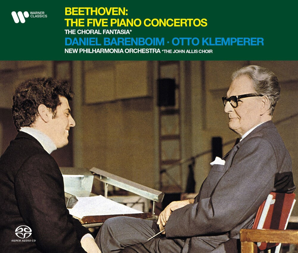 the album cover for Daniel Barenboim/ Klemperer,Otto - Beethoven: 5 Piano Concertos, Choral