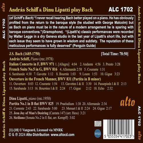 Andras Schiff - Andras Schiff y Dinu Lipatti interpretan a JS Bach (CD)
