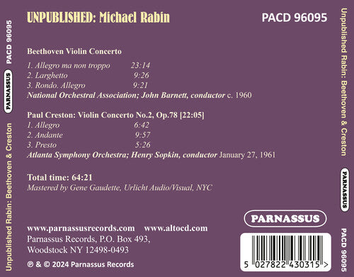 Michael Rabin - Unpublished Michael Rabin (CD)