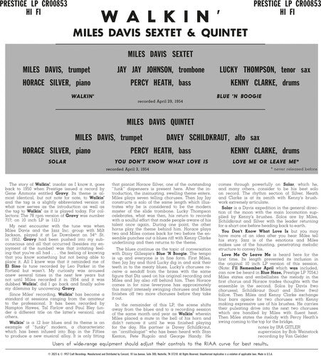 マイルス・デイヴィス・オールスターズ - ウォーキン(オリジナル・ジャズ・クラシックス・シリーズ)(ビニールレコード)