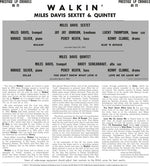 マイルス・デイヴィス・オールスターズ - ウォーキン(オリジナル・ジャズ・クラシックス・シリーズ)(ビニールレコード)