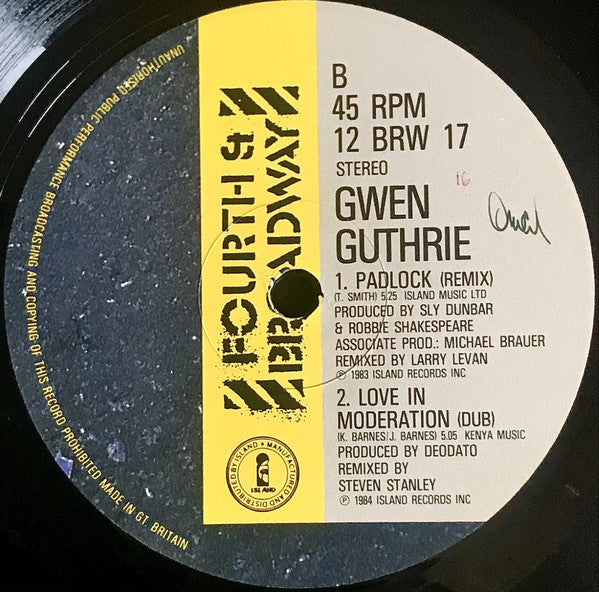 Gwen Guthrie : Love In Moderation (12", Pic)