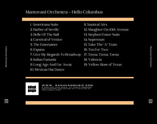 Mantovani Orchestra - Mantovani Orchestra - Hello Columbus (CD)