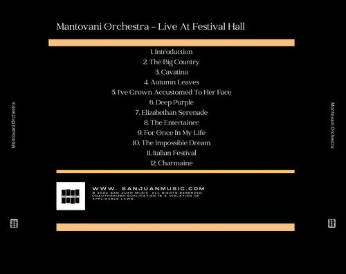 Mantovani Orchestra - Mantovani Orchestra - Live At Festival Hall Vol. 1 (CD)